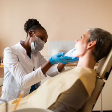 Lady getting dentures